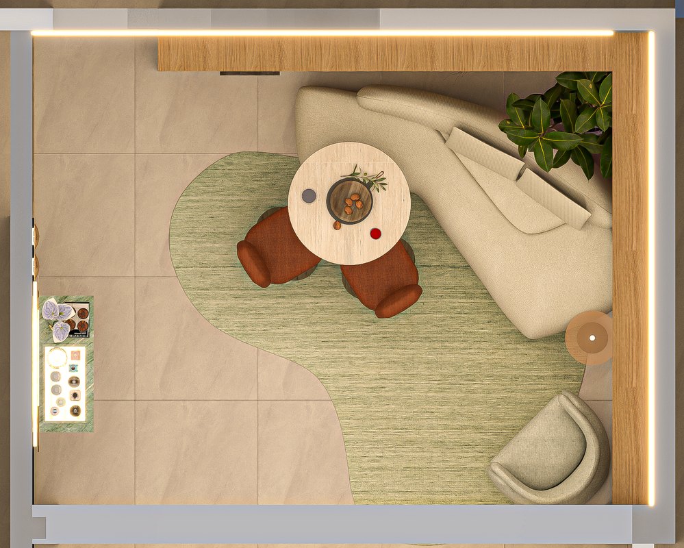 Planta humanizada do Living Entre Amigos
